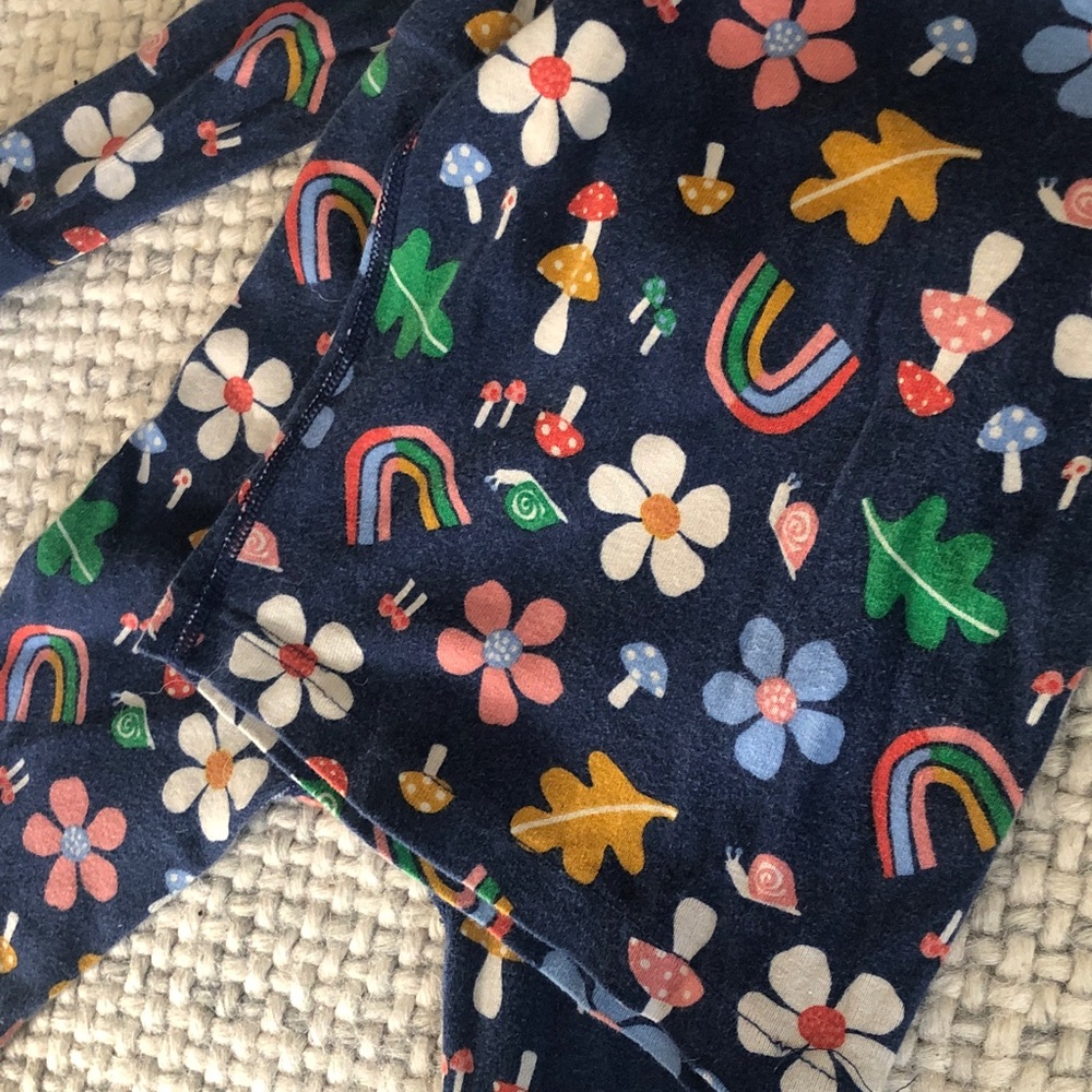 Hanna Andersson Navy Floral & Rainbow Print PJ Set - Picture 6 of 7